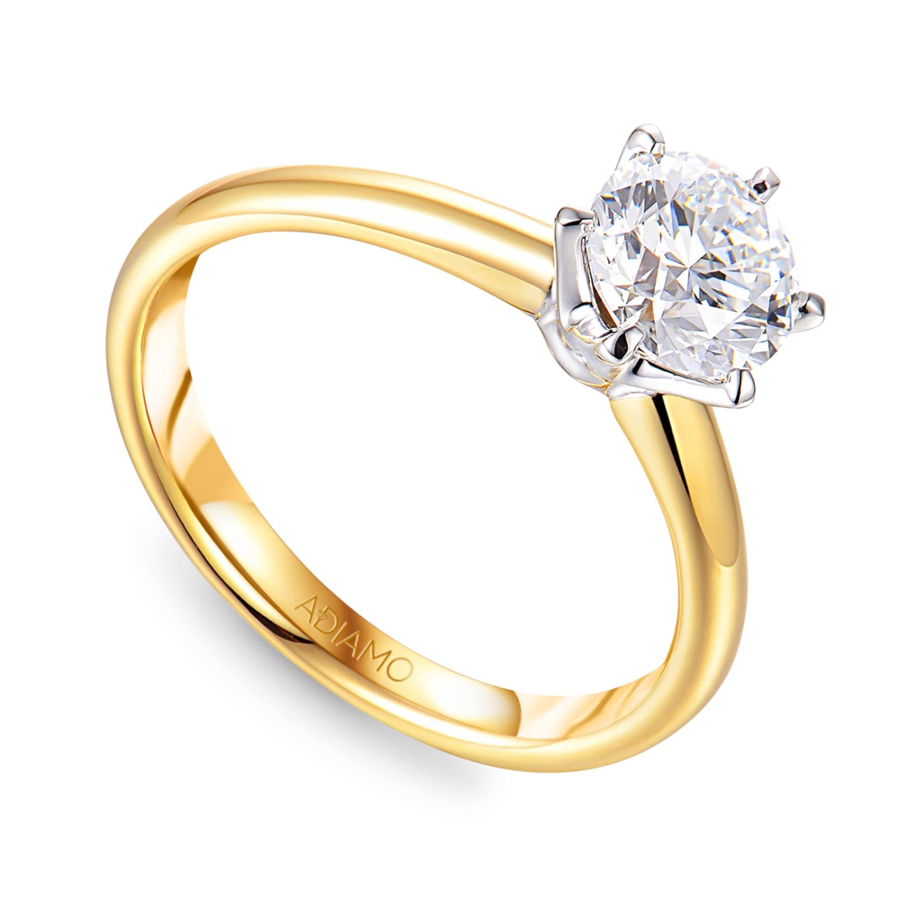 Pierścionek z diamentem laboratoryjnym (R58829 YW LGD 1,04ct)