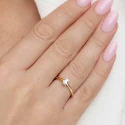 Pierścionek z diamentem laboratoryjnym (R96123 0,55ct YW LGD) - zdjęcie: 3