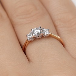 Pierścionek z diamentami (R43032 YW 0,32ct): 8 - zdjęcie: 6