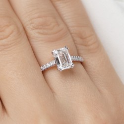 Pierścionek z diamentami laboratoryjnymi (R82483 1,05ct YW LGD) - zdjęcie: 6