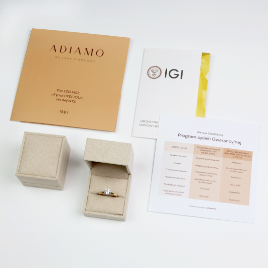 Pierścionek z diamentami laboratoryjnymi (R82483 1,05ct YW LGD)