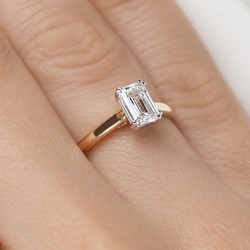 Pierścionek z diamentem laboratoryjnym (R96116 YW LGD 1,00ct) - zdjęcie: 6