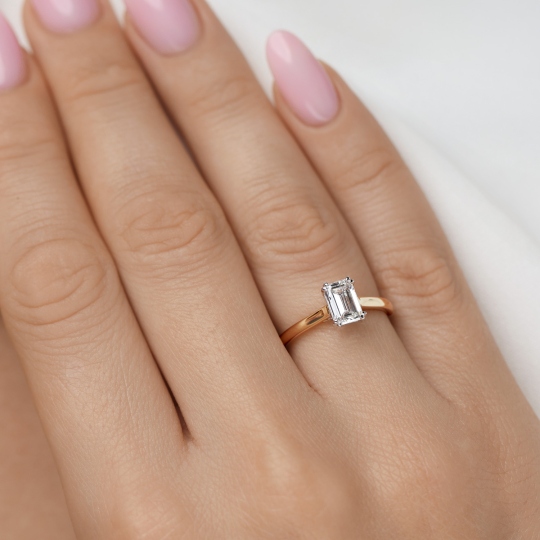 Pierścionek z diamentem laboratoryjnym (R96116 YW LGD 1,00ct)