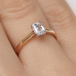 Pierścionek z diamentem laboratoryjnym (R96116 YW LGD 0,50ct) - zdjęcie: 6