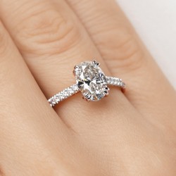 Pierścionek z diamentami laboratoryjnymi (R96117 2,00ct YW LGD) - zdjęcie: 6