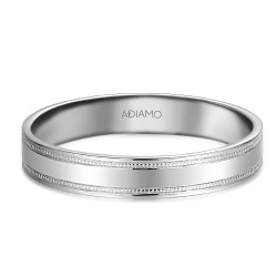 Obrączka białe złoto, 4 mm. męska (O-R99879 W): 18 - zdjęcie: 4