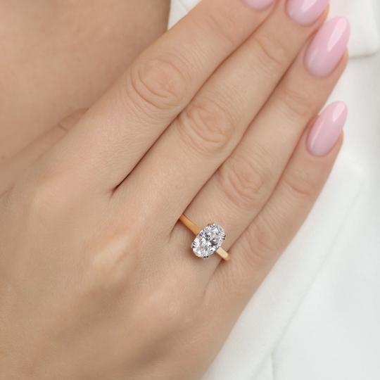 Pierścionek z diamentem laboratoryjnym (R96118 2,01ct YW LGD)