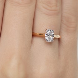 Pierścionek z diamentem laboratoryjnym (R96118 1,01ct YW LGD) - zdjęcie: 6