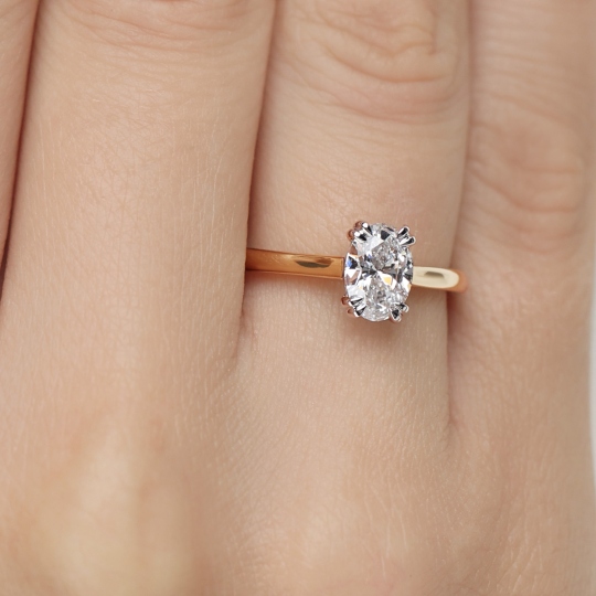 Pierścionek z diamentem laboratoryjnym (R96118 YW LGD 1,00ct)