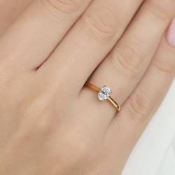 Pierścionek z diamentem laboratoryjnym (R96118 0,51ct YW LGD) - zdjęcie: 3