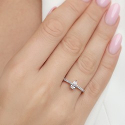 Pierścionek z diamentami laboratoryjnymi (R96122 0,52ct YW LGD): 10 - zdjęcie: 3