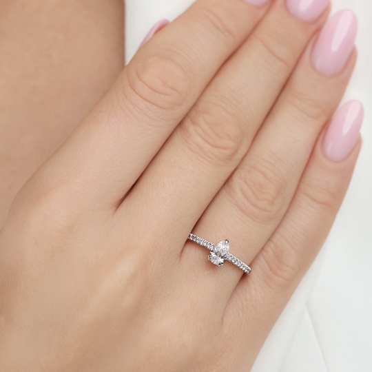 Pierścionek z diamentami laboratoryjnymi (R96122 0,52ct YW LGD): 10