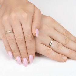 Obrączka z diamentami, 3,5 mm (O-R99910 YW): 8 - zdjęcie: 3