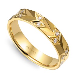 Obrączka z diamentami, 4 mm (O-R99882 Y): 8 - zdjęcie: 2