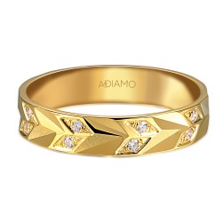 Obrączka z diamentami, 4 mm (O-R99882 Y): 8 - zdjęcie: 4