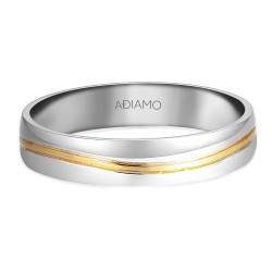 Obrączka dwukolorowe złoto, 4,5 mm (O-R99889 YW): 18 - zdjęcie: 4