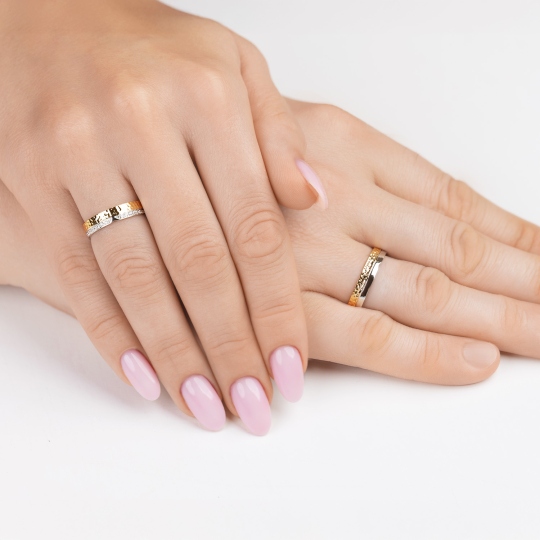 Obrączka dwukolorowe złoto, 4,5 mm (O-R99893 YW): 18