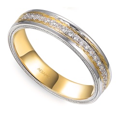 Obrączka z diamentami, 4 mm (O-R99898 YW)