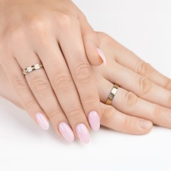Obrączka dwukolorowe złoto, 4 mm (O-R99899 YW): 18 - zdjęcie: 3