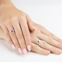 Obrączka z rubinami i diamentami, 4,7 mm (O-R99876 W RU): 8 - zdjęcie: 3