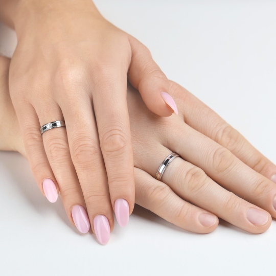 Obrączka białe złoto, 4 mm. męska (O-R99879 W): 18