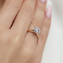 Pierścionek z diamentem laboratoryjnym (R58829 YW LGD 2,00ct) - zdjęcie: 3