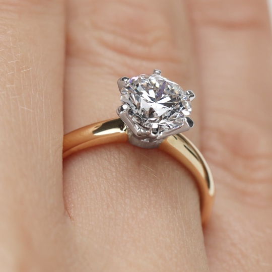 Pierścionek z diamentem laboratoryjnym (R58829 YW LGD 2,00ct)