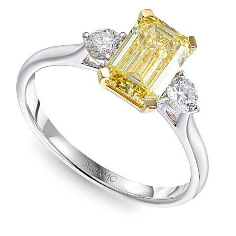 Pierścionek z żółtym diamentem laboratoryjnym (R100397 YW LGDY)