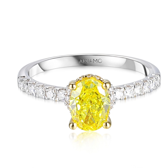 Pierścionek z żółtym diamentem laboratoryjnym (R98524 YW LGDY): 10