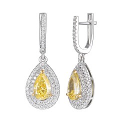 Kolczyki z żółtymi diamentami laboratoryjnymi  (E100392 YW A LGDY) - zdjęcie: 2