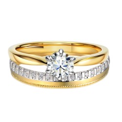 Obrączka z diamentami, 3 mm (O-R99869 YW): 8 - zdjęcie: 5