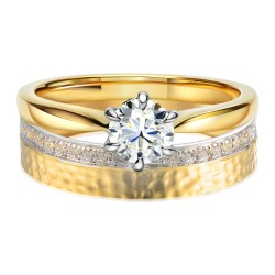 Obrączka z diamentami, 4,5 mm (O-R99892 YW): 8 - zdjęcie: 5