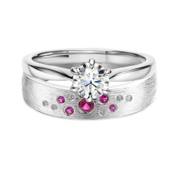 Obrączka z rubinami i diamentami, 4,7 mm (O-R99876 W RU): 8 - zdjęcie: 5