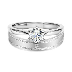 Obrączka z diamentem, 4 mm (O-R99878 W): 8 - zdjęcie: 5