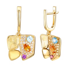Kolczyki z kolorowymi kamieniami (E100444 Y A AM,BT,CT)