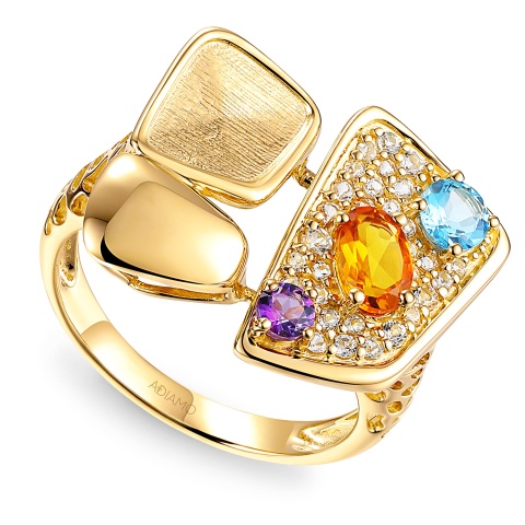 Pierścionek z kolorowymi kamieniami (R100444 Y AM,BT,CT,WT)