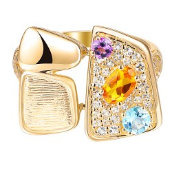 Pierścionek z kolorowymi kamieniami (R100444 Y AM,BT,CT): 18 - zdjęcie: 4