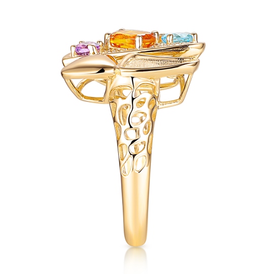 Pierścionek z kolorowymi kamieniami (R100444 Y AM,BT,CT): 18