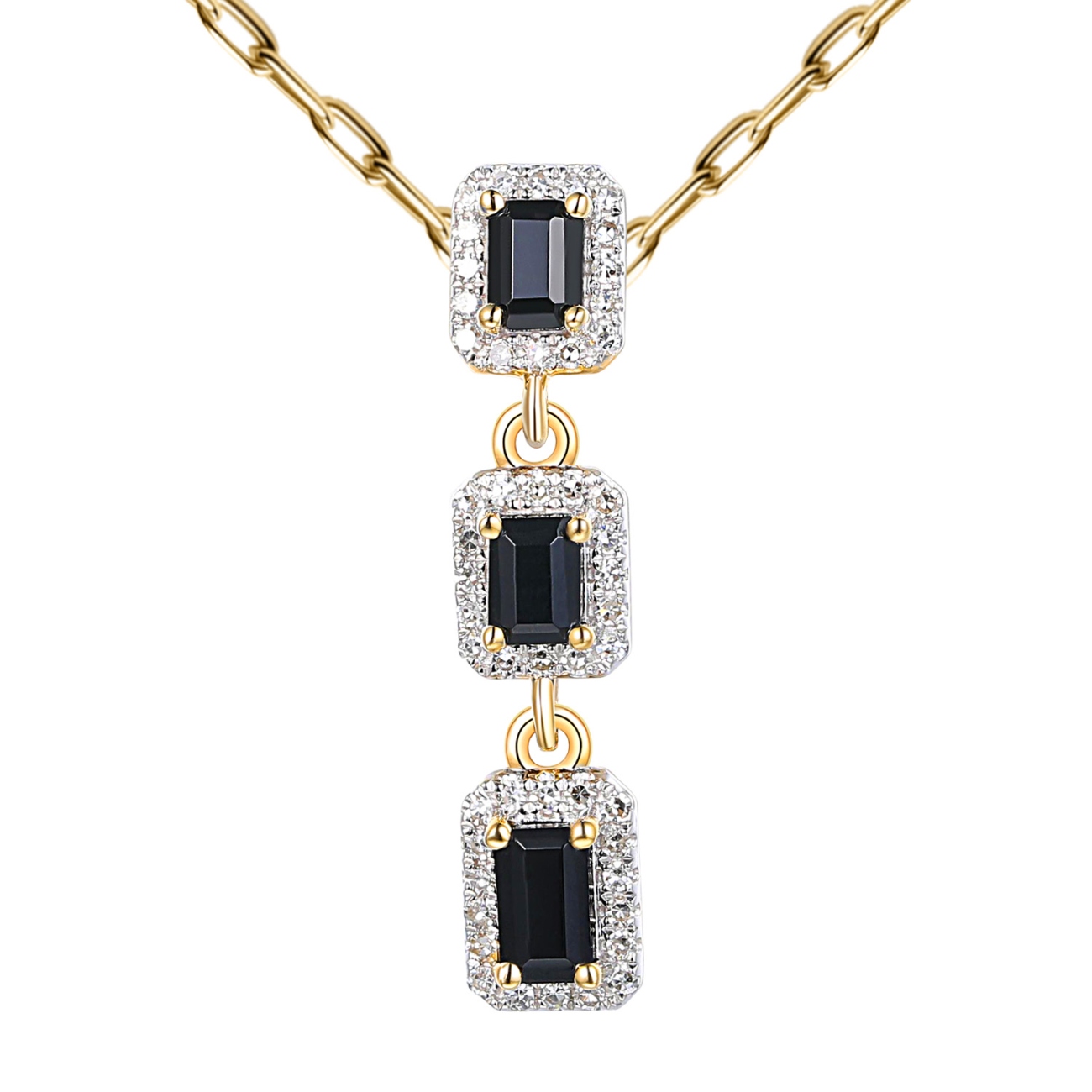 Zawieszka z czarnymi agatami i diamentami (P86092 Y D BAG)