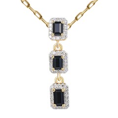 Zawieszka z czarnymi agatami i diamentami (P86092 Y D BAG)