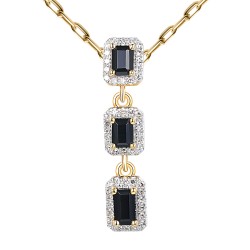 Zawieszka z czarnymi agatami i diamentami (P86092 Y D BAG) - zdjęcie: 2