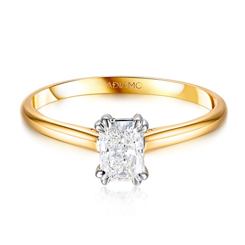 Pierścionek z diamentami laboratoryjnymi (R100580 YW LGD 0,51ct)