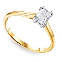 Pierścionek z diamentami laboratoryjnymi (R100580 YW LGD 0,51ct)