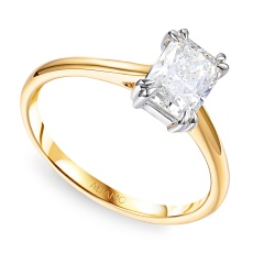 Pierścionek z diamentem laboratoryjnym (R100580 YW LGD 1,01ct)