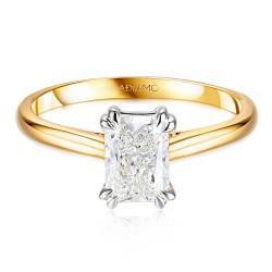 Pierścionek z diamentami laboratoryjnymi (R100580 YW LGD 1,01ct): 10 - zdjęcie: 4