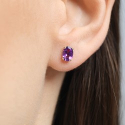 Komplet biżuterii z ametystami (E43062YAM+P43062YAM+R43062YAM) - zdjęcie: 8