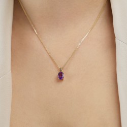 Komplet biżuterii z ametystami (E43062YAM+P43062YAM+R43062YAM) - zdjęcie: 7