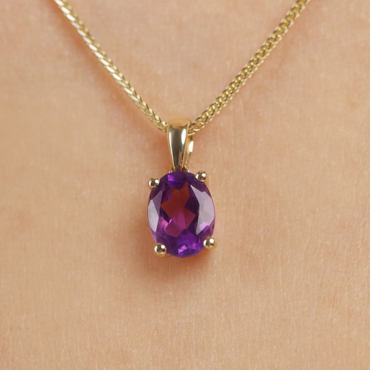 Komplet biżuterii z ametystami (E43062YAM+P43062YAM+R43062YAM)