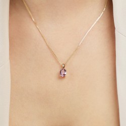 Komplet biżuterii z różowymi ametystami (E43062YPAM+P43062YPAM+R43062YPAM) - zdjęcie: 6