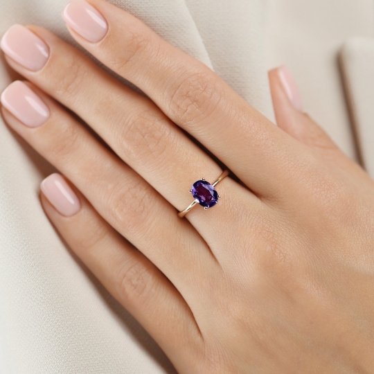 Pierścionek z ametystem (R43062 Y AM): 8